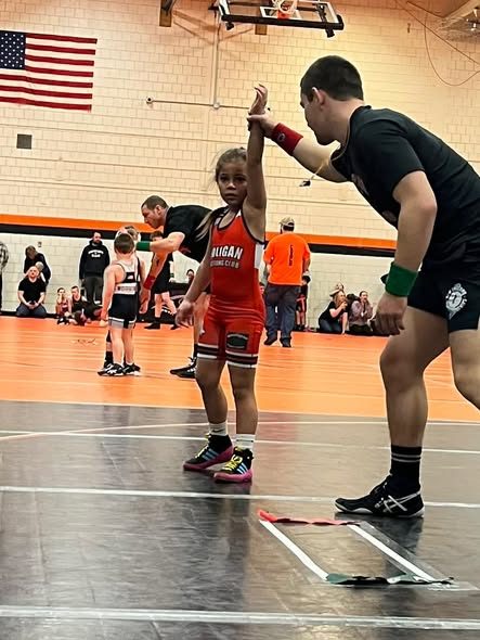 Girls wrestling victory